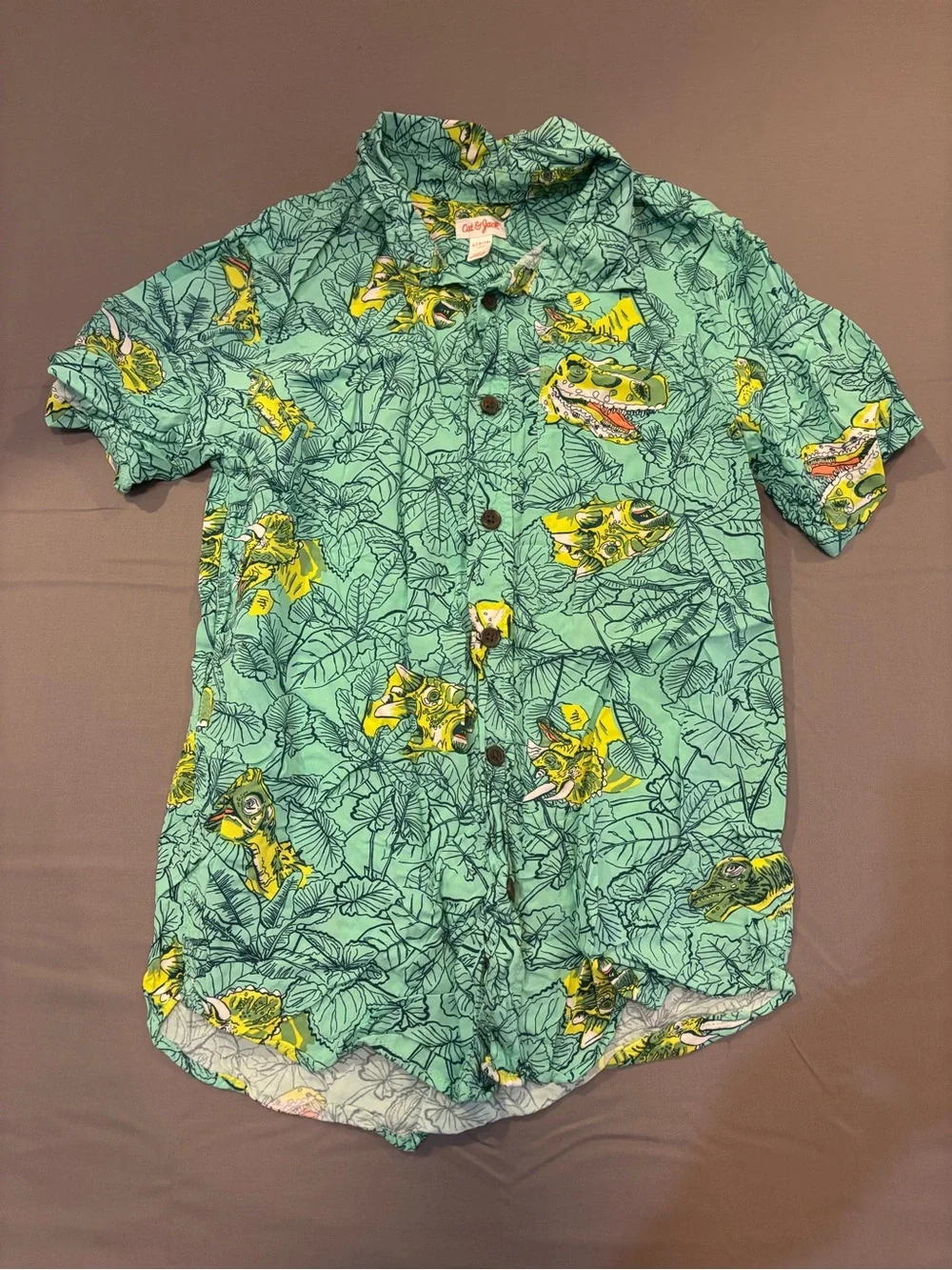 Set Of 3 Cat And Jack Boys Summer Hawaiian Shirts Size L 10/12